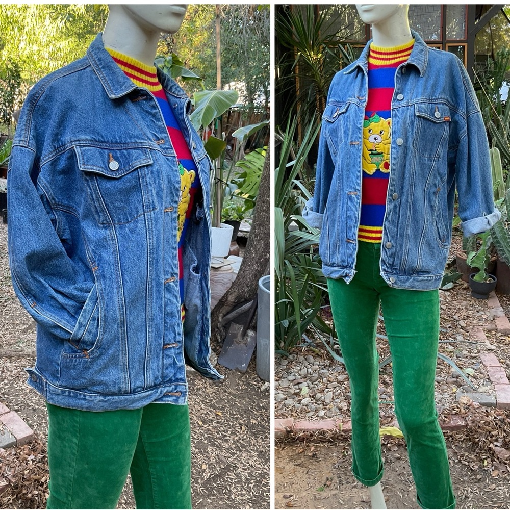 80s Jordache Blue Jean Jacket Size Small Unisex Oversized Denim